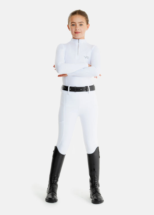 YR White Compression Breeches Full Seat
