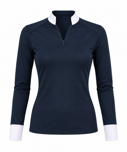LADIES NAVY AIRFLOW SHIRT LONG SLEEVE